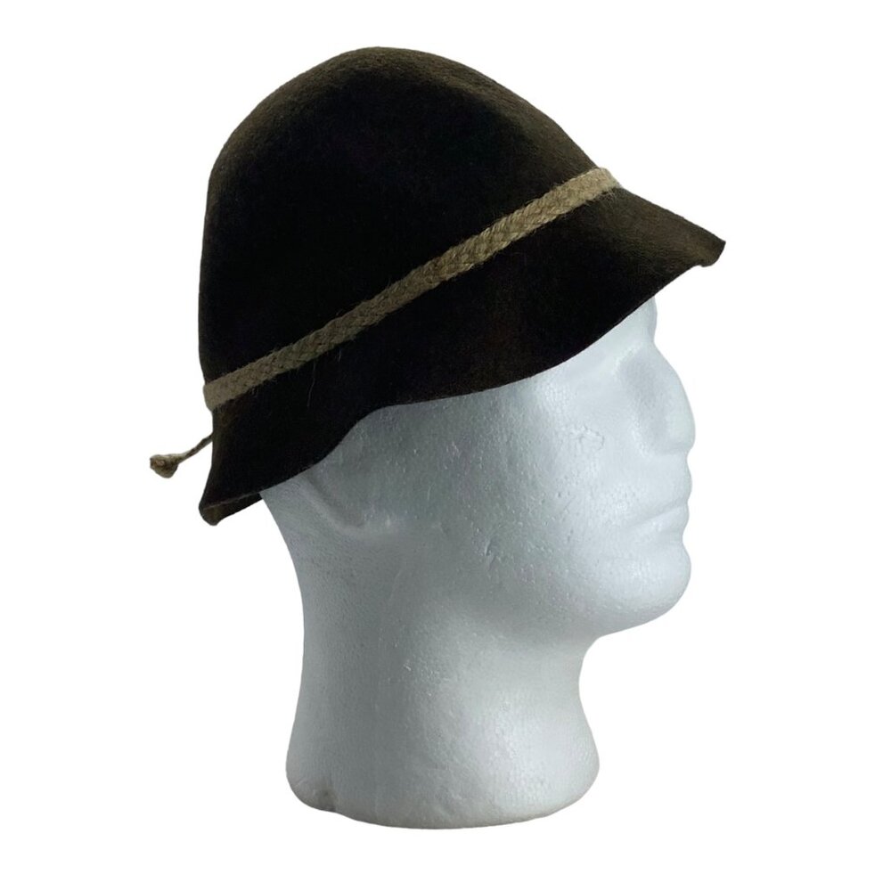 Vtg Authentic Birkhahn‎ Mode Bucket Hat 100% Wool Brown Child Size 51